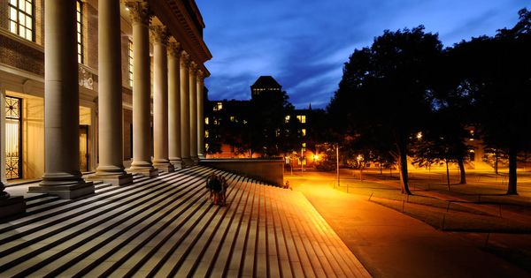 Foto: La biblioteca de la universidad, de noche. (iStock)
