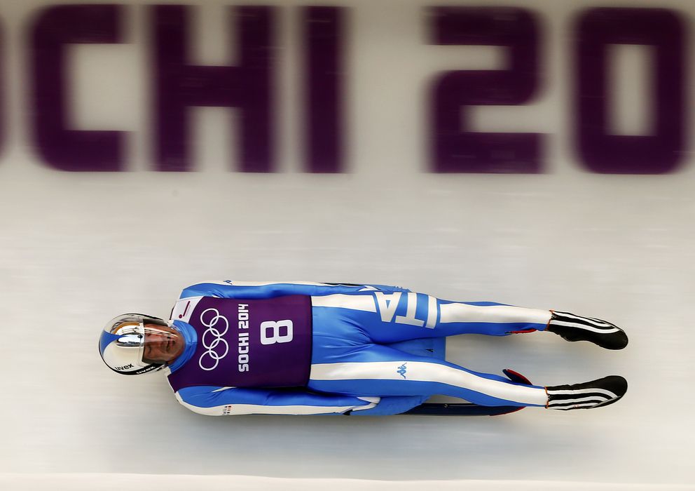 Foto: Armin Zoeggeler, durante su prueba en Sochi (Reuters). 