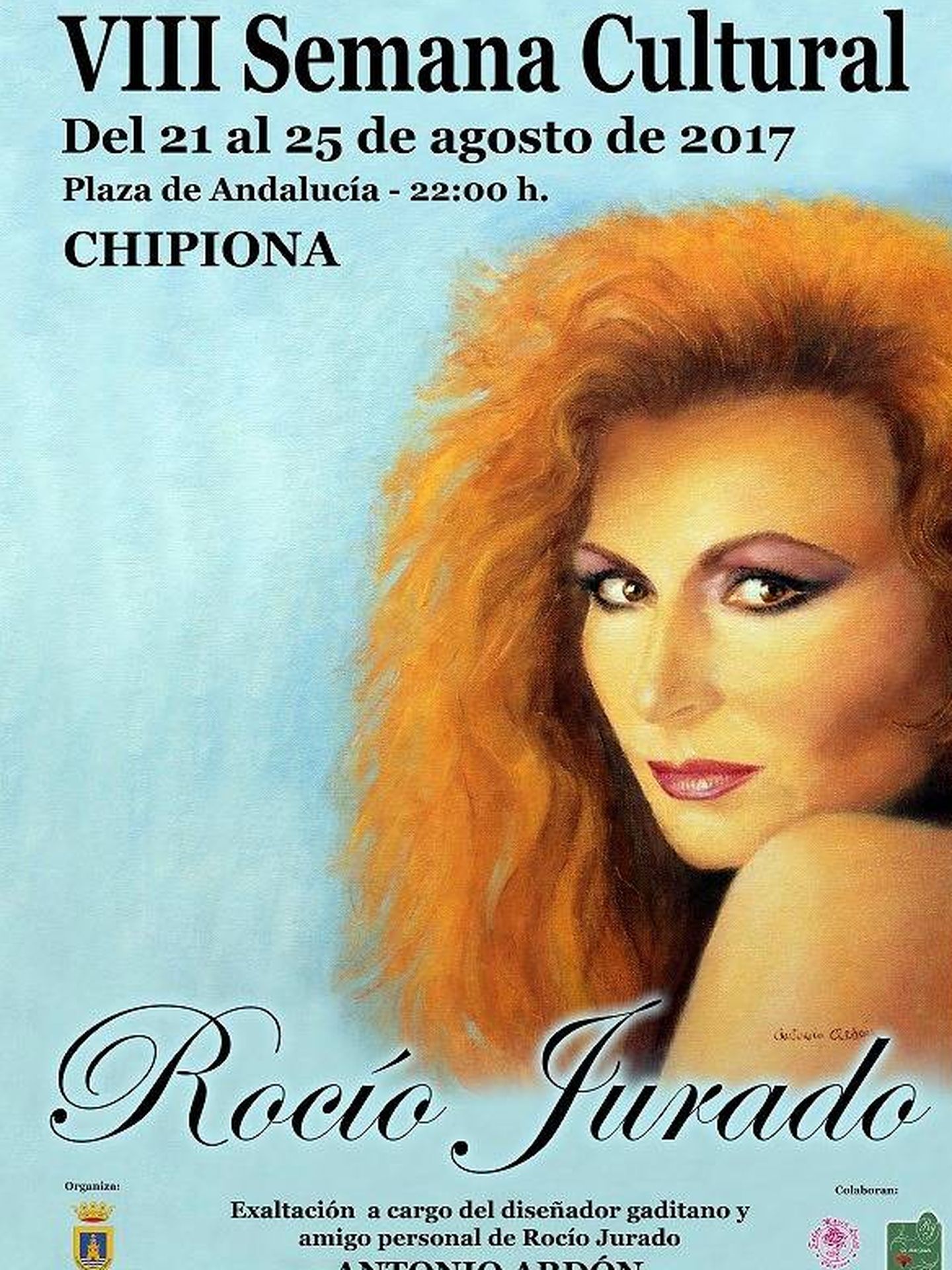Cartel de la VIII Semana Cultural 'Rocío Jurado' en Chipiona. 
