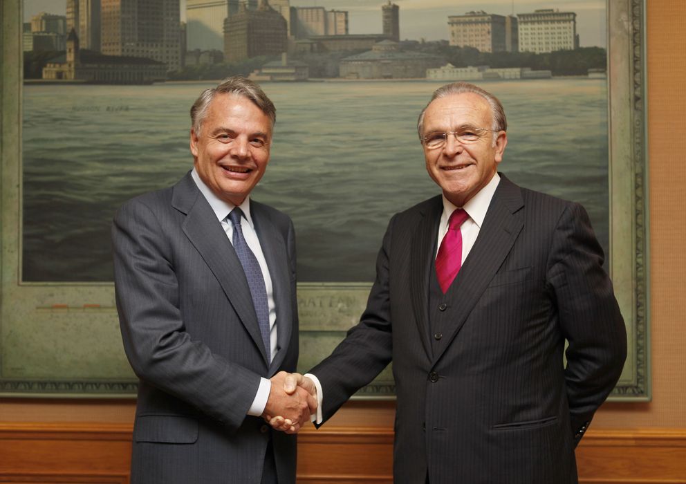 Foto: Ignacio Garralda, presidente Mutua Madrileña (i) e Isidro Fainé, presidente de CaixaBank.