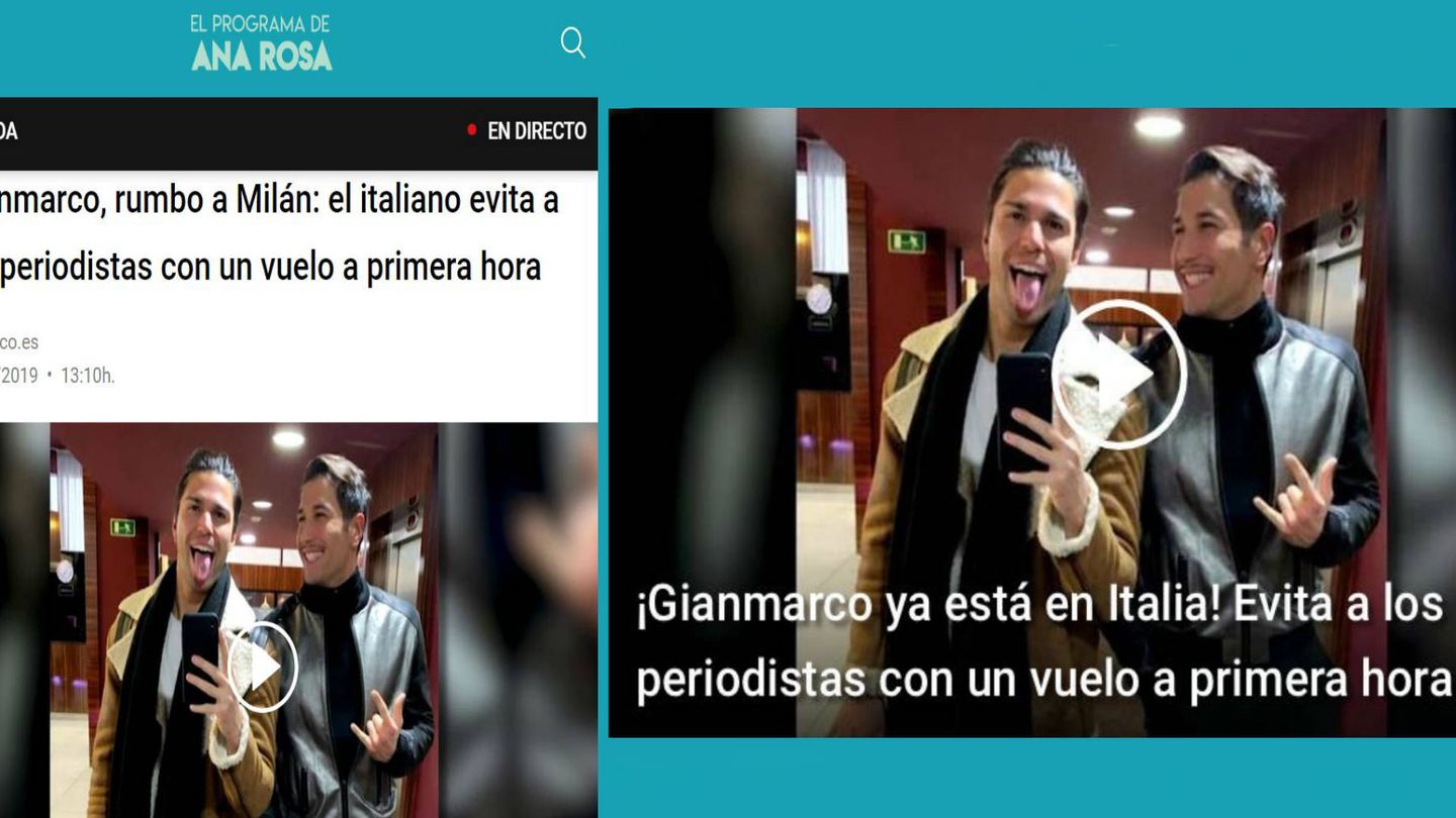 Noticias publicadas en la web de 'El preograma de AR', en Telecinco. (Mediaset)