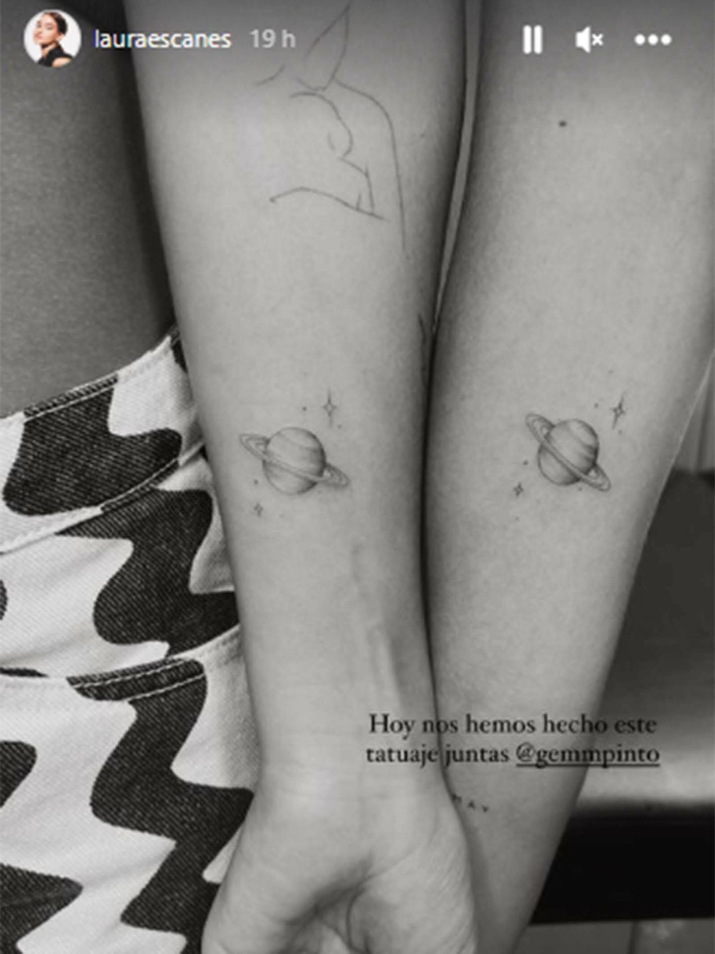 El nuevo tatuaje de Laura Escanes, tras romper con Risto. (Instagram/@lauraescanes)