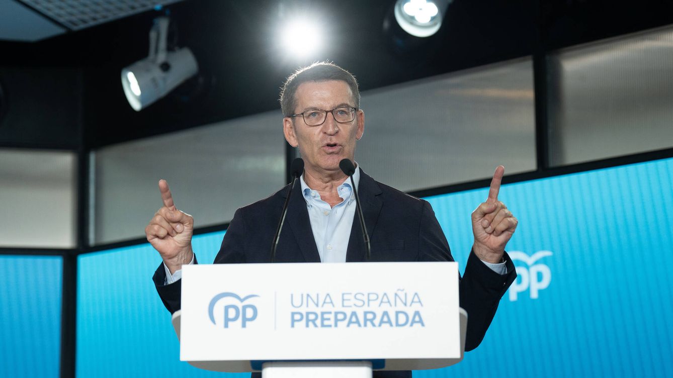 Foto: El presidente del PP, Alberto Núñez Feijóo, interviene durante un acto sectorial del Partido Popular en Cataluña el pasado 26 de junio. (Europa Press/David Zorrakino)