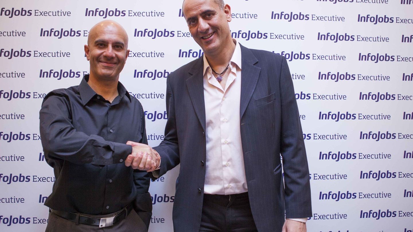 Robin Sharma junto a Jaume Gurt, director general de InfoJobs. (InfoJobs)