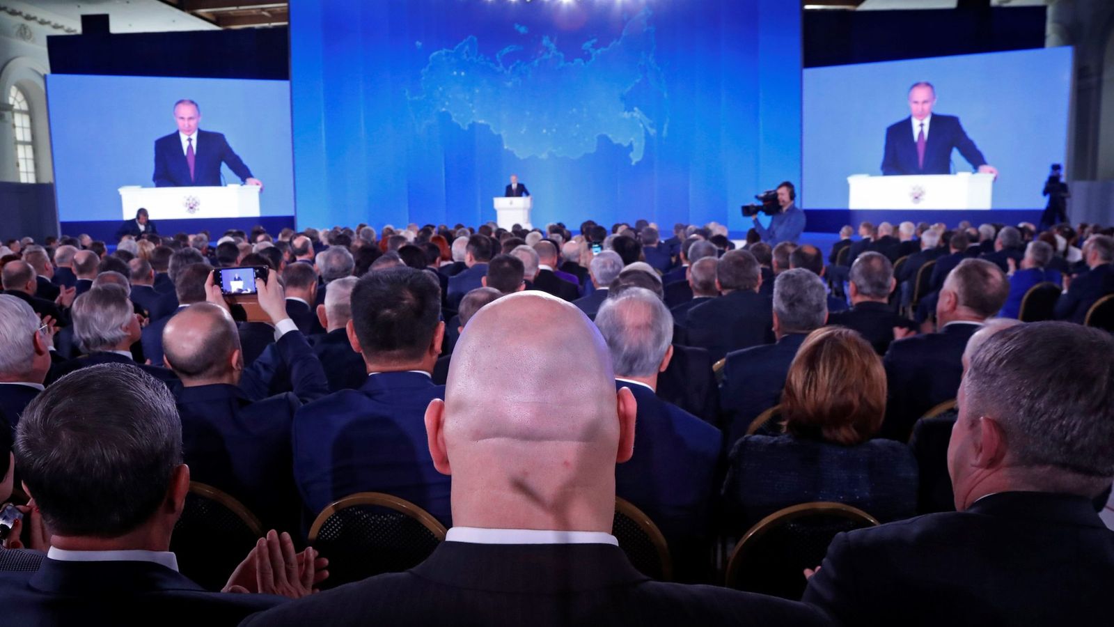 Foto: El presidente ruso, Vladimir Putin, pronuncia su discurso anual sobre el estado de la nación. (EFE)