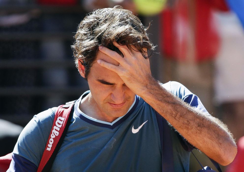 Foto: Roger Federer tras perder en Roma (Reuters).