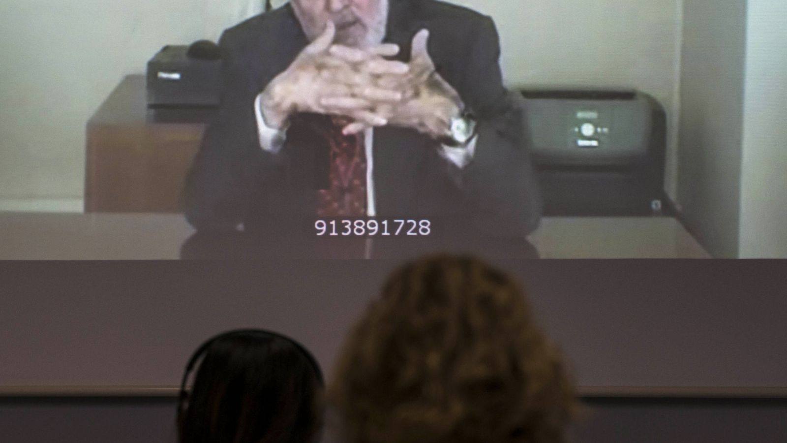 Foto: Alberto Aza declara por videoconferencia. (EFE)