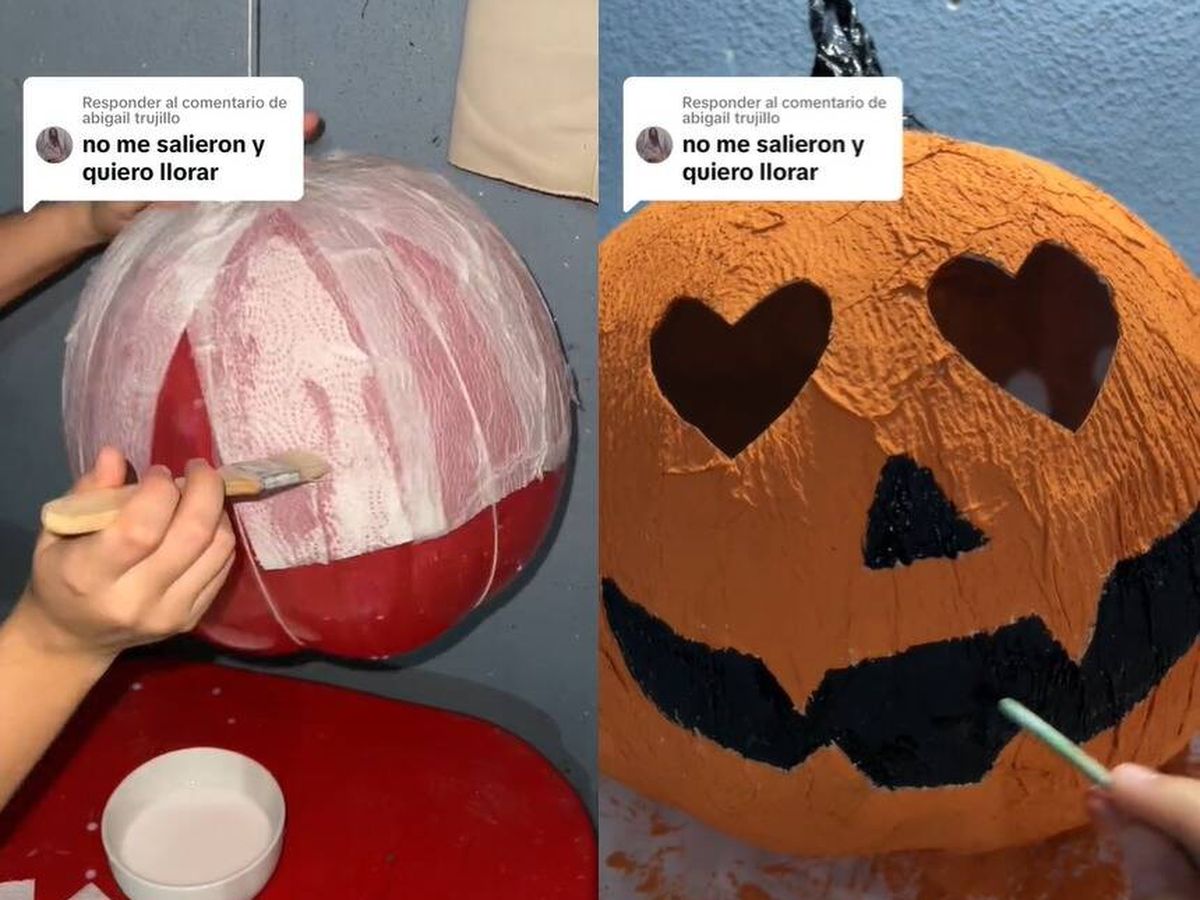 Foto: Cómo hacer calabazas de Halloween sin comprar calabaza: solo necesitas globos, hilo, cola blanca y papel de cocina (TikTok/@lamanzanilladelmar)