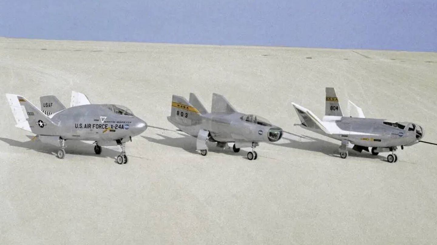 Los tres aviones con cuerpo de sustentación creados por la NASA en la década de 1960 (NASA)