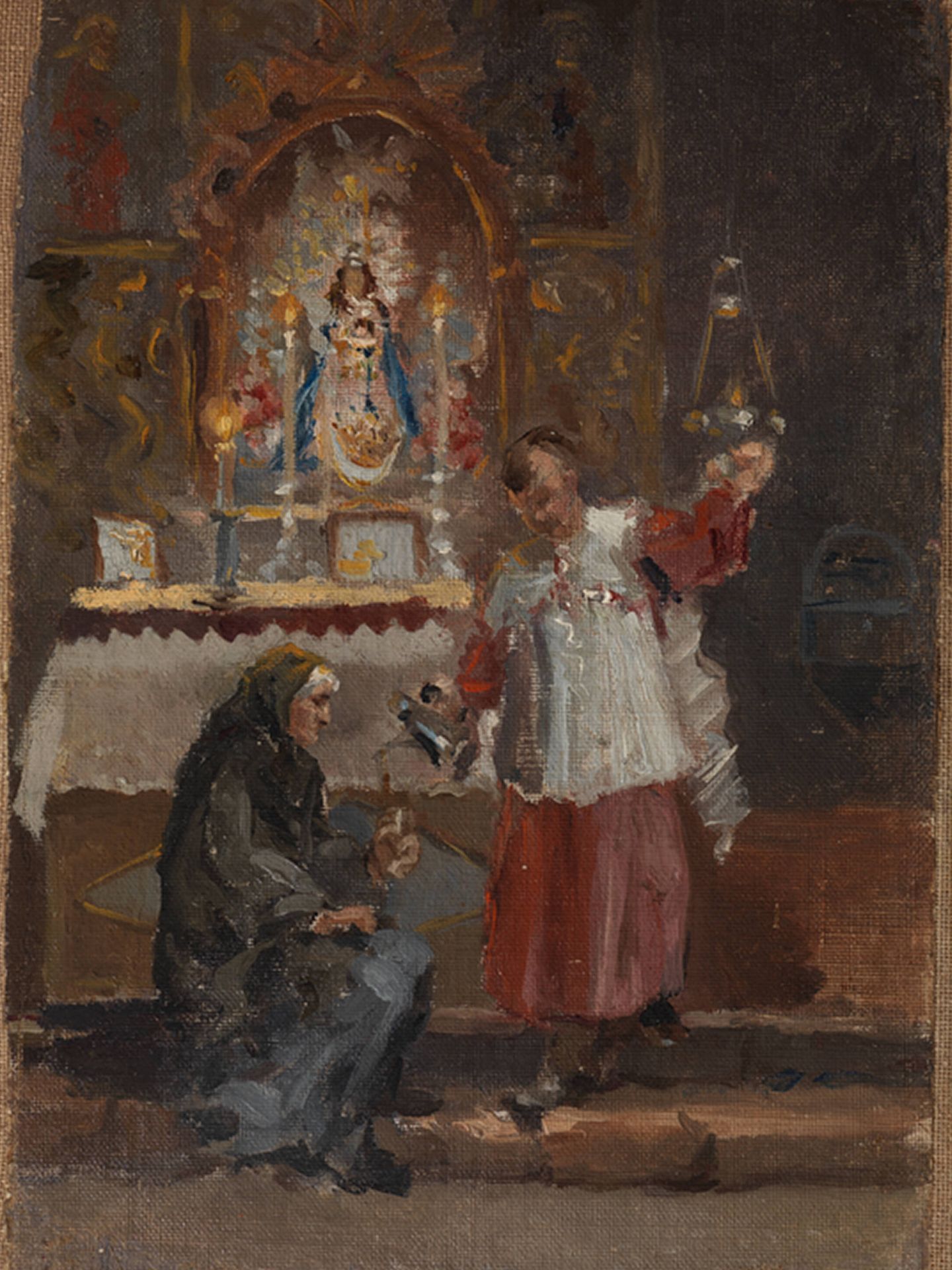 'Monaguillo dando aceite a una vieja', (Picasso, 1896)