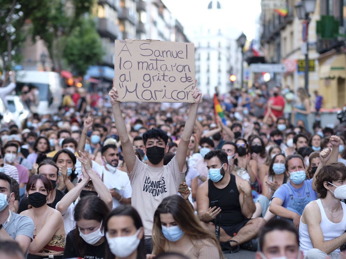 Foto: Manifestación en Madrid tras el asesinato de Samuel. (Sergio Beleña)