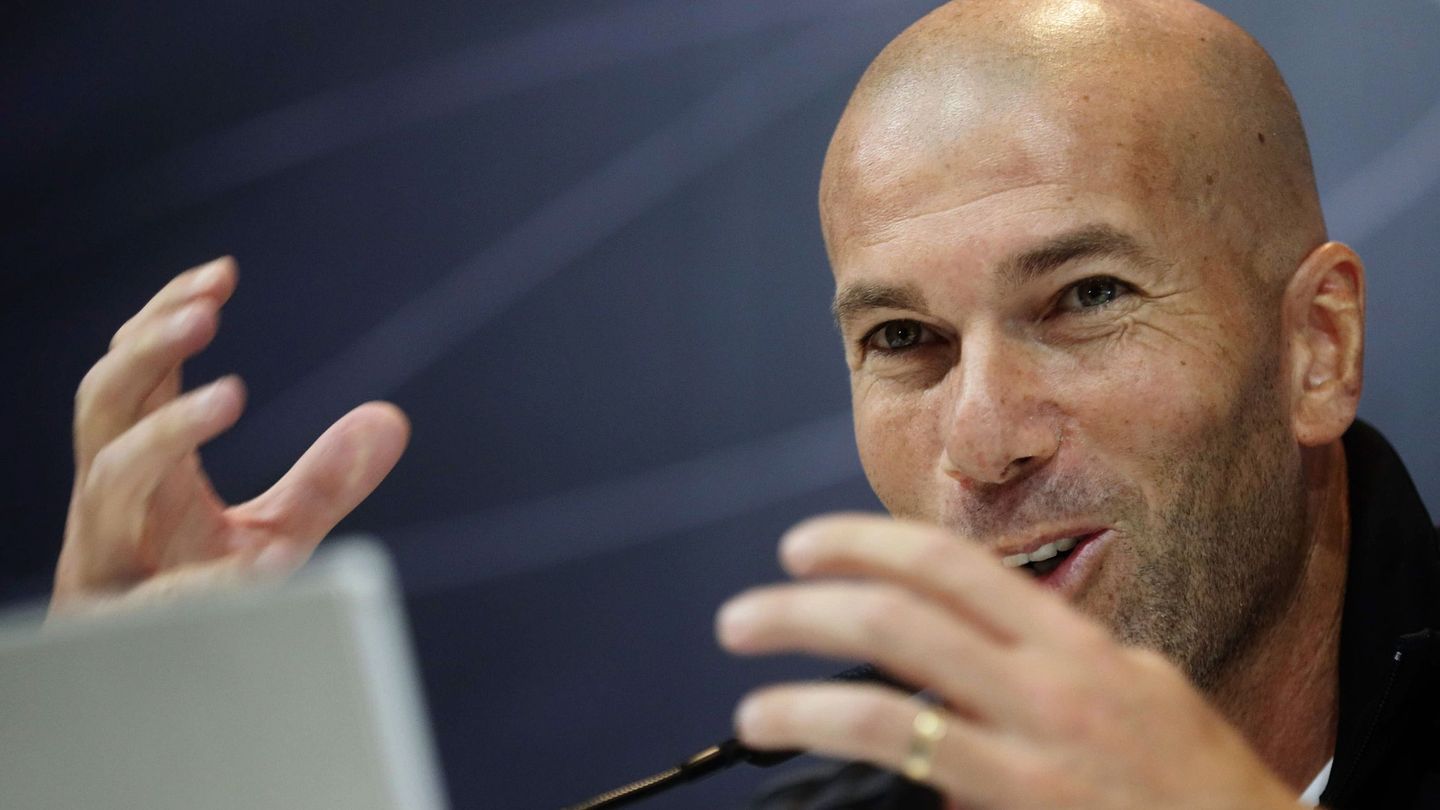 Zidane, durante la rueda de prensa de este pasado viernes. (EFE)