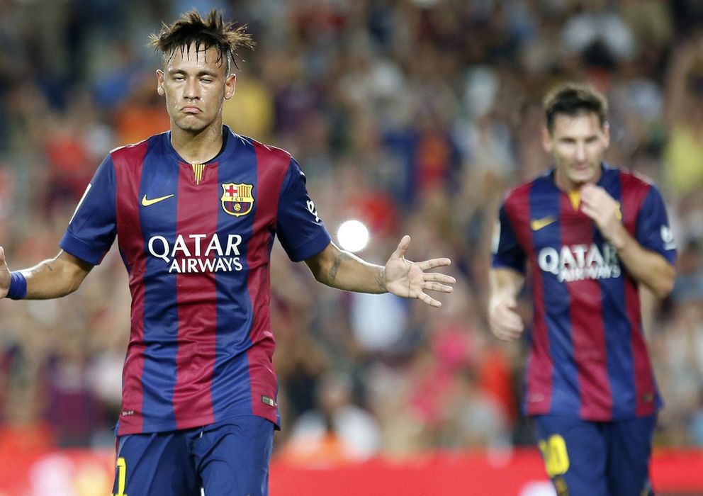 Foto: Neymar celebra un gol con el Barça durante la pretemporada.