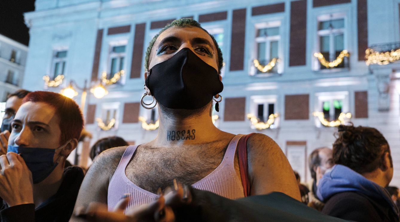 Manifestación contra la votación, impulsada por Vox, para derogar las leyes LGTBI y Trans de la Comunidad de Madrid. (Sergio Beleña)