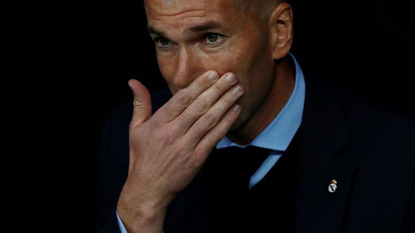 Zidane, durante el partido de Copa contra el Leganés en el Bernabéu. (Reuters)