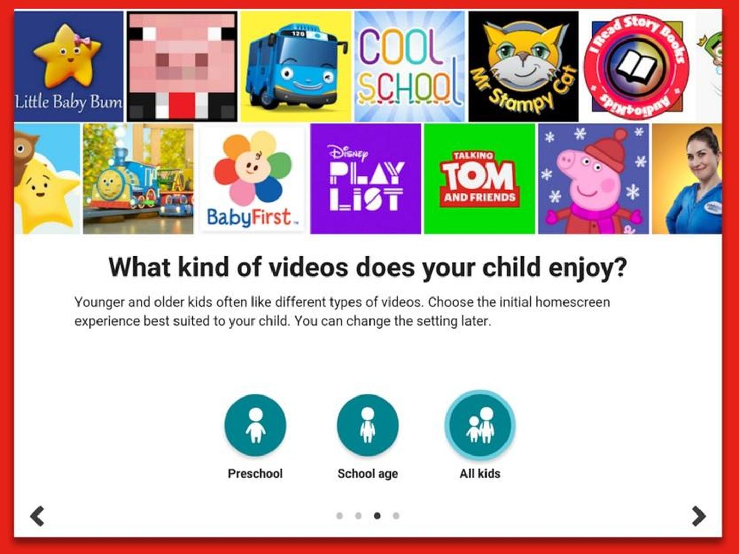  Captura de pantalla de YouTube Kids.