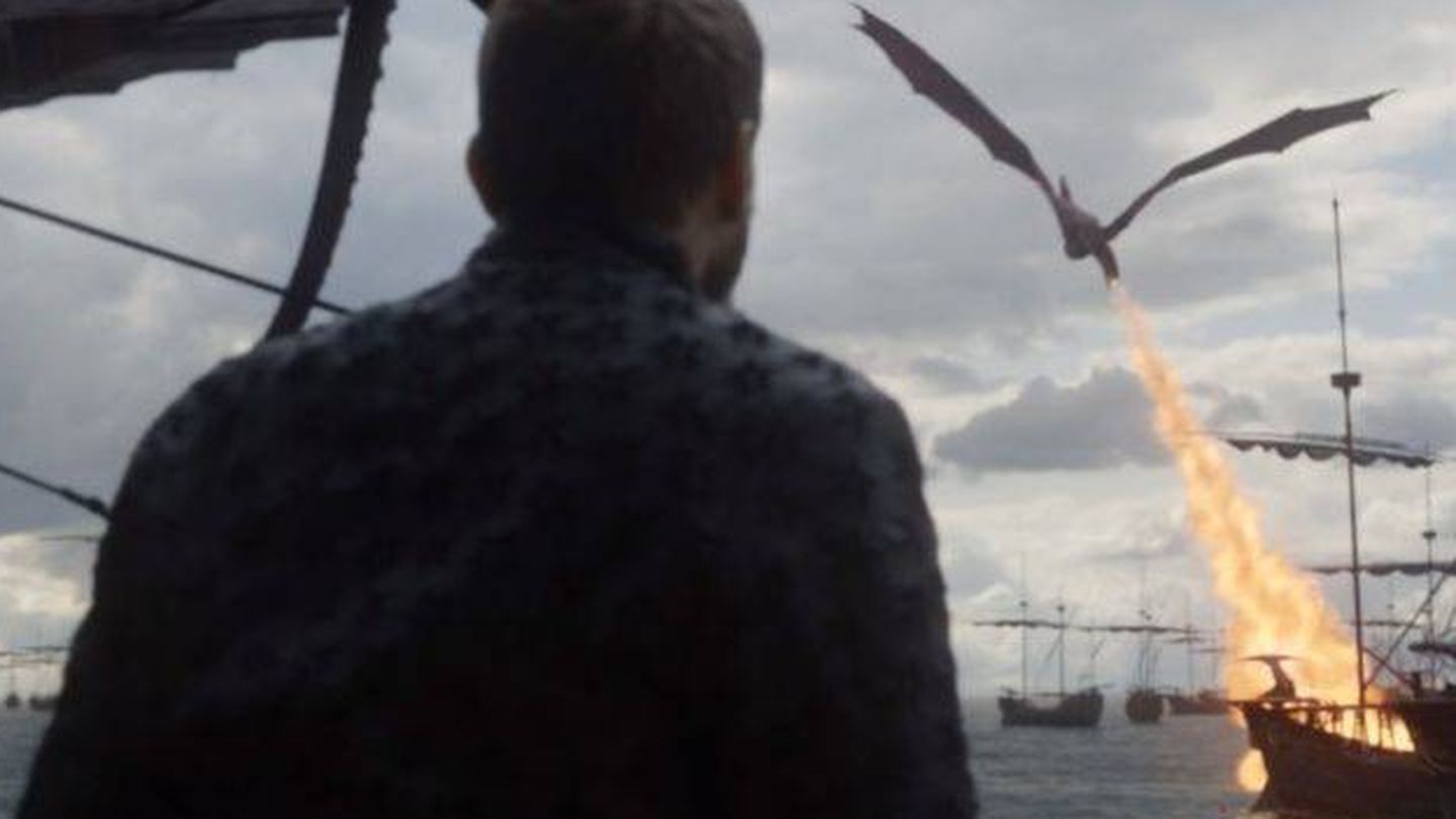 Euron Greyjoy, sorprendido por el ataque de Daenerys Targaryen. (HBO)
