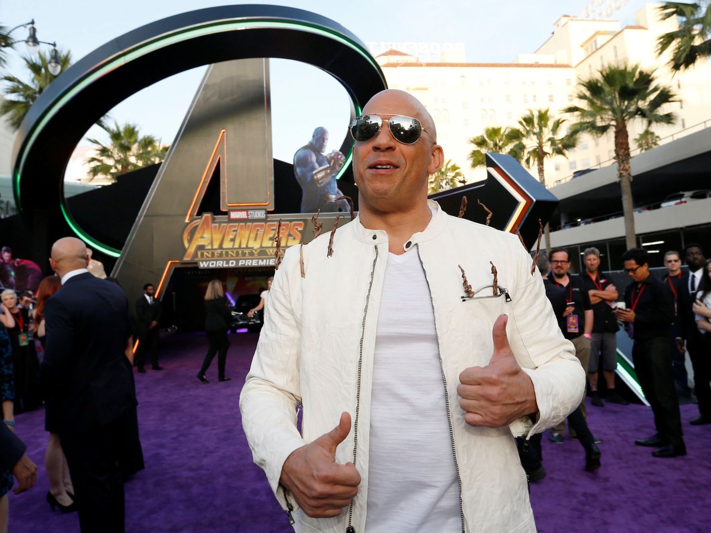 Vin Diesel en la premiere de 'Avengers: Infinity War' en Los Ángeles (Reuters)