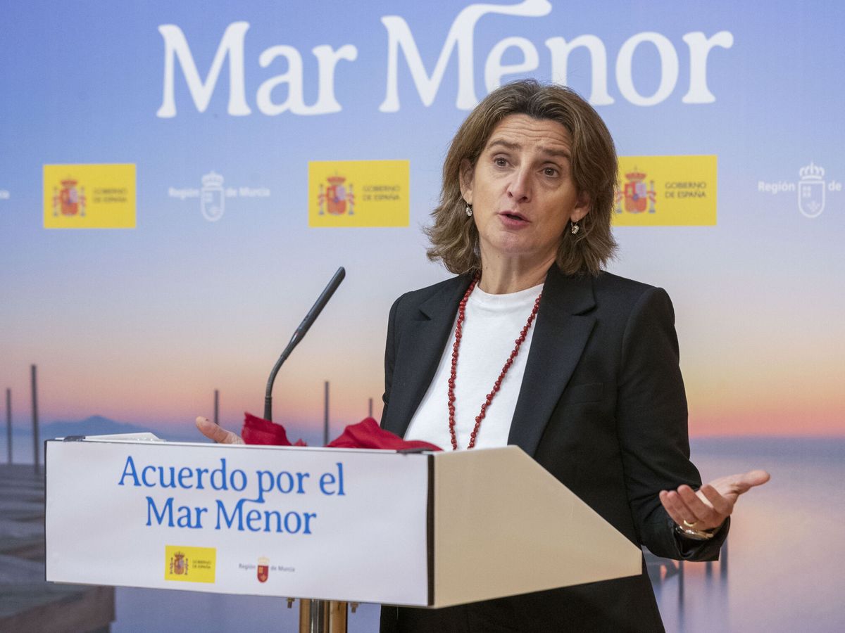 Foto: La vicepresidenta Teresa Ribera, en un acto en Murcia. (EFE/Marcial Guillén)