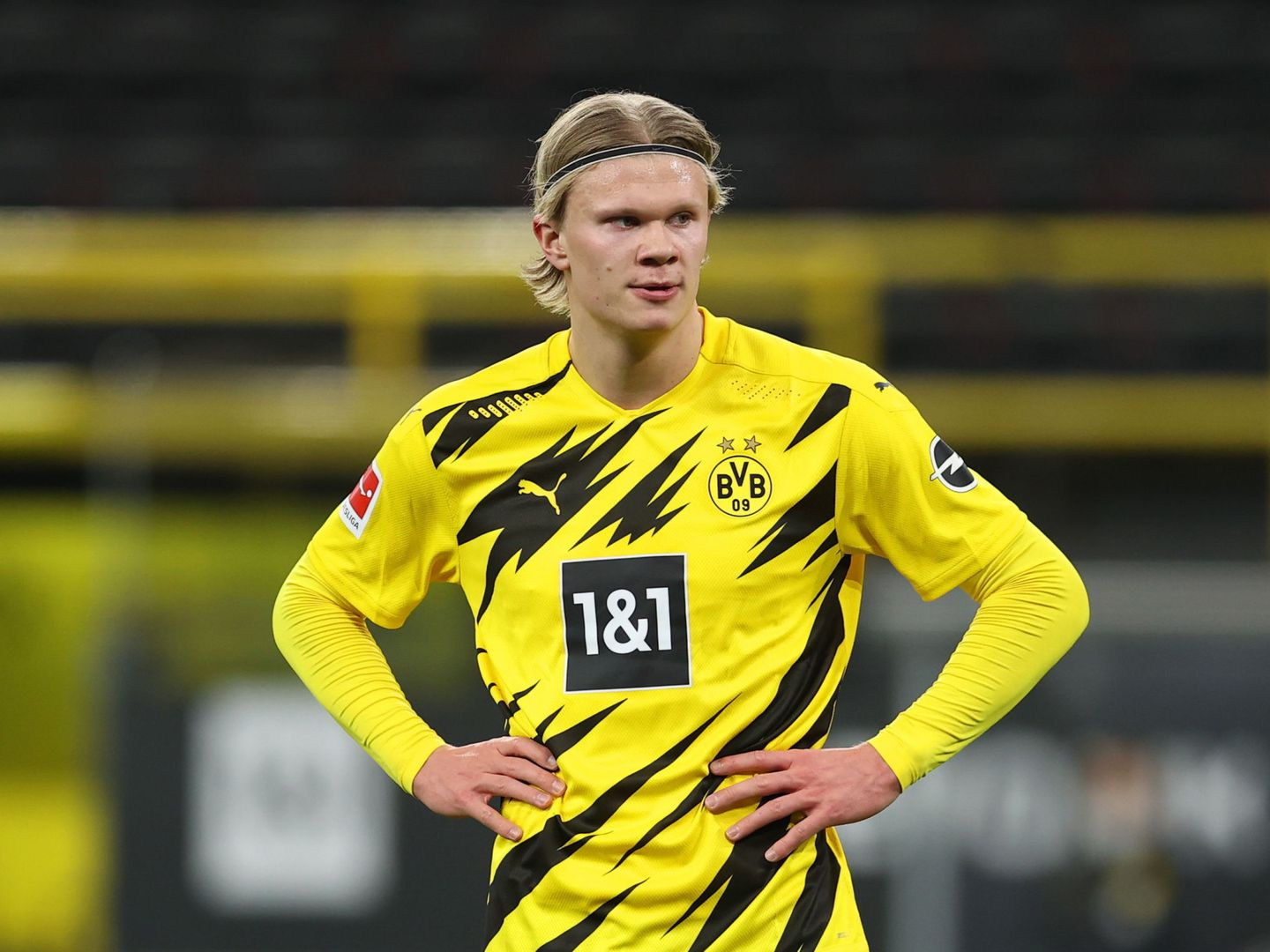 Haaland en un partido con el Borussia Dortmund. (EFE)