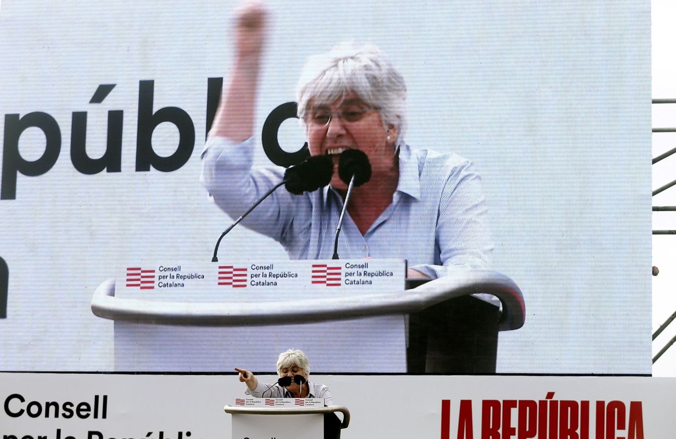 La eurodiputada Clara Ponsatí durante su intervención en Perpiñán. (EFE)