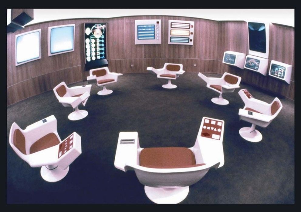 Foto: Imagen del futurista prototipo de la sala central de operaciones del proyecto Synco