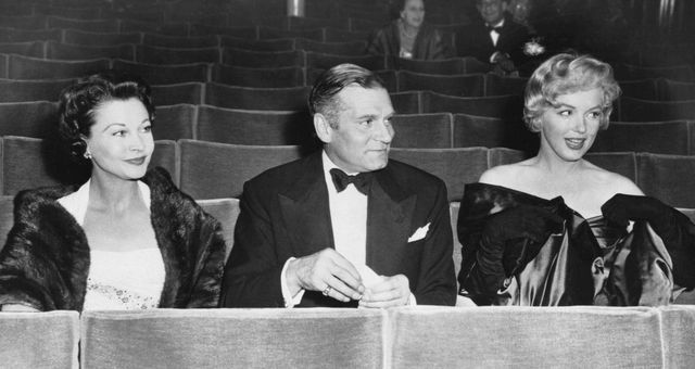 Leigh, Olivier y Marilyn Monroe, en una imagen de la presentación de 'El príncipe y la corista'. (CP)