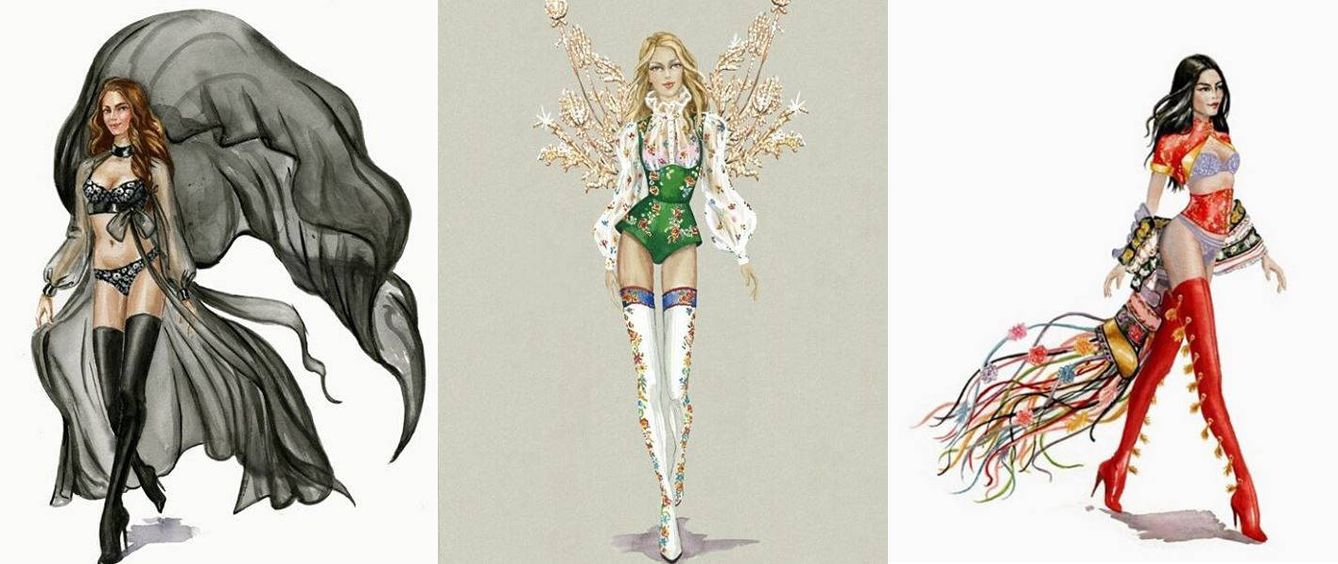 Algunos bocetos de los diseños de la firma lencera Victoria's Secret