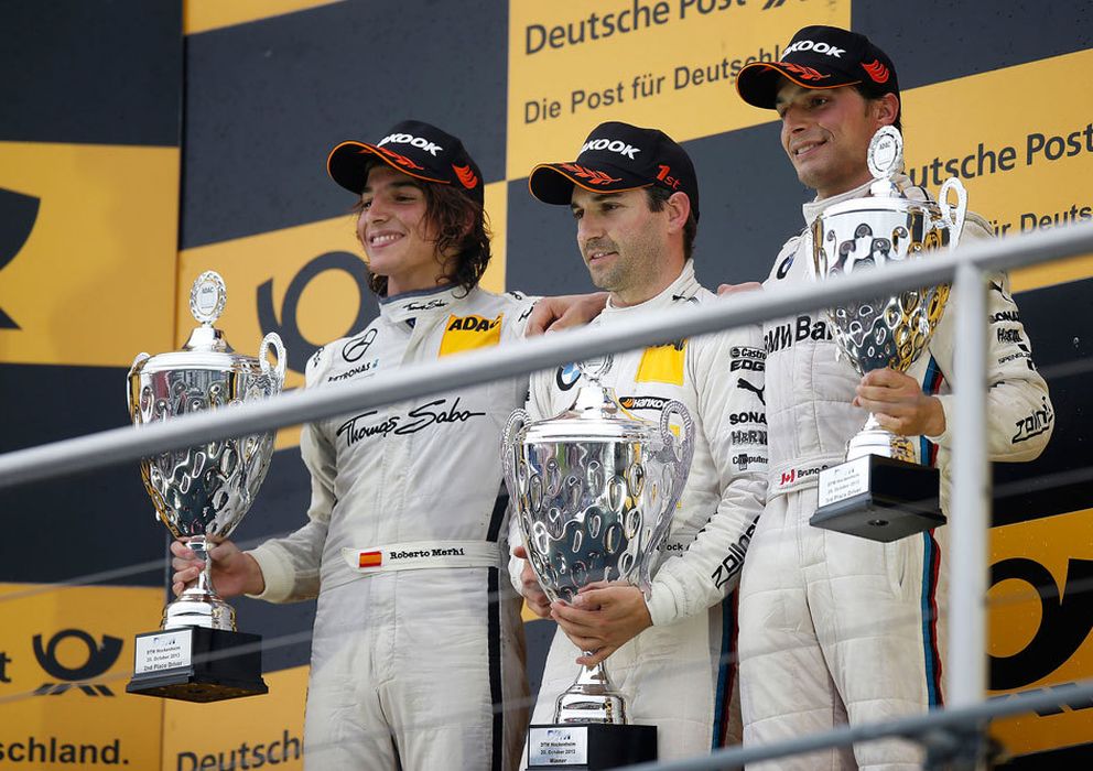 Foto: Roberto Merhi en el podio de Hockenheim (www.dtm.com)