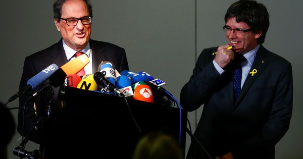 Foto: Quim Torra y Carles Puigdemont, en Berlín. (Reuters)