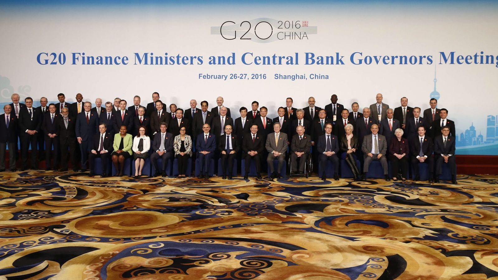 Foto: Foto de familia del G20 celebrado esta semana en Shanghai./EFE