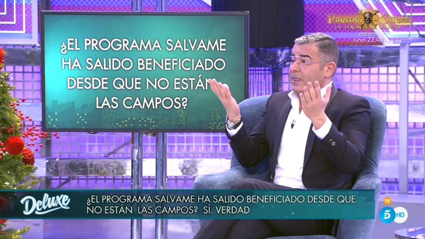 Jorge Javier hablando sobre Las Campos. (Telecinco).