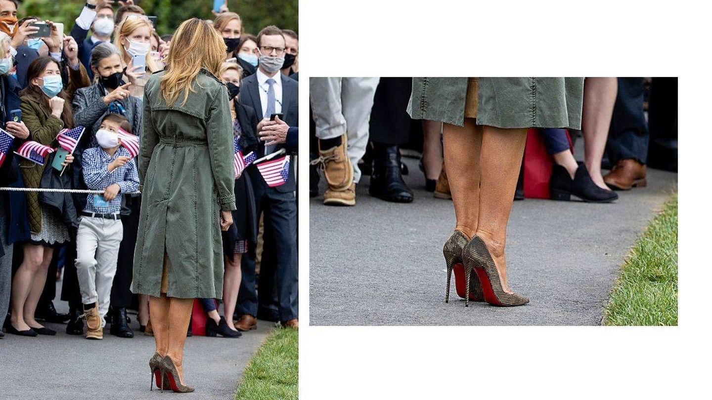 Detalle de los zapatos de Melania Trump. (Getty)