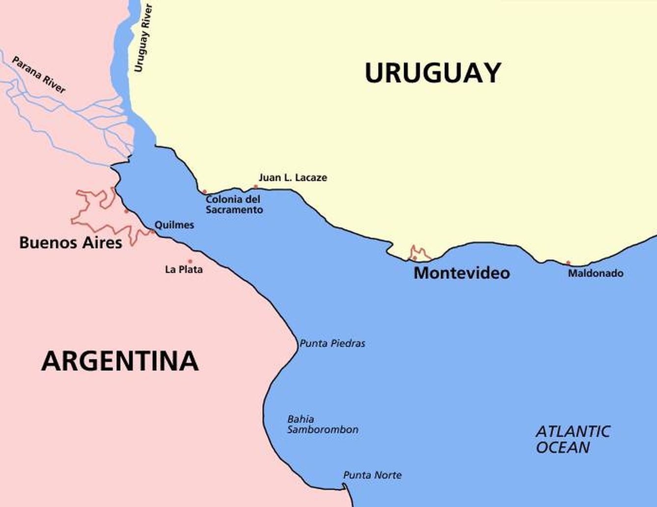 Mapa de Río de la Plata. (Wikimedia Commons)