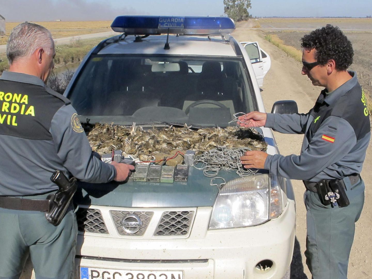 Imagen de archivo de dos agentes del servicio SEPRONA de la Guardia Civil durante una operación. (EFE)