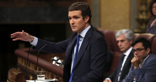 Foto: Pablo Casado, en el debate de investidura. (EFE)