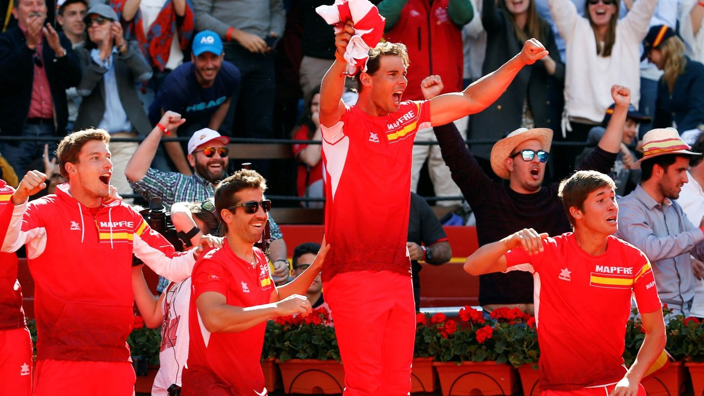 Rafa Nadal, en la última eliminatoria España-Alemania de la Copa Davis (EFE/Kai Försterling)