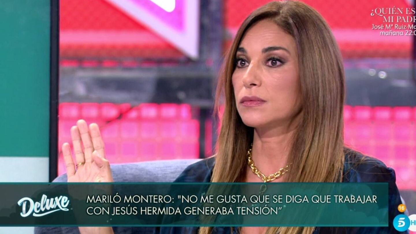 Mariló Montero hablando de Jesús Hermida. (Telecinco).