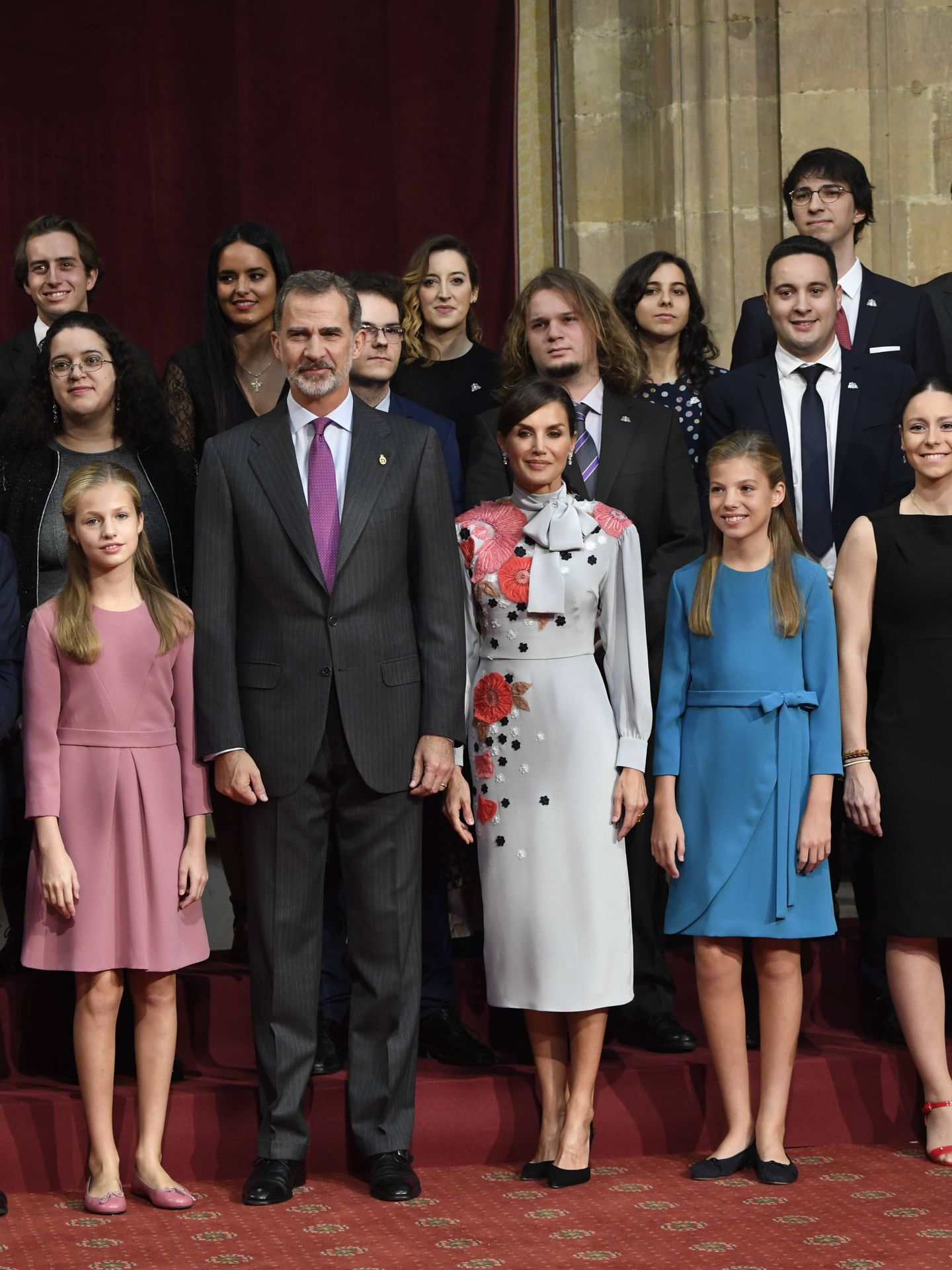 La familia real, en las audiencias previas a los Premios Princesa de Asturias. (Limited Pictures)