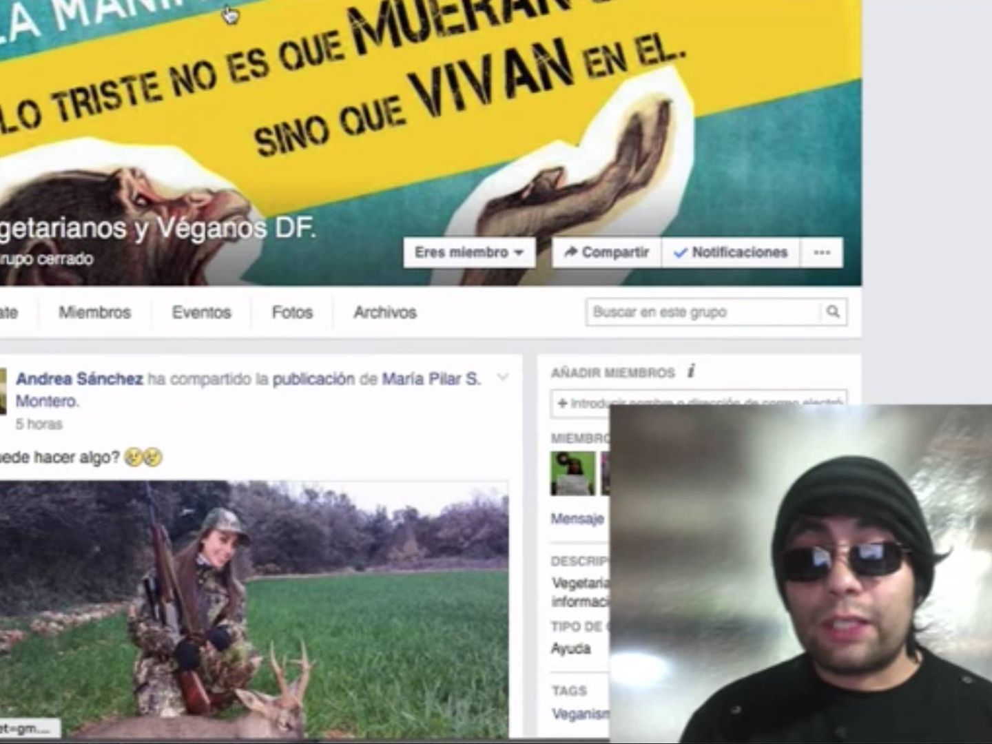 Captura de pantalla de un vídeo acosando a María Pilar Sánchez Montero. (Youtube)