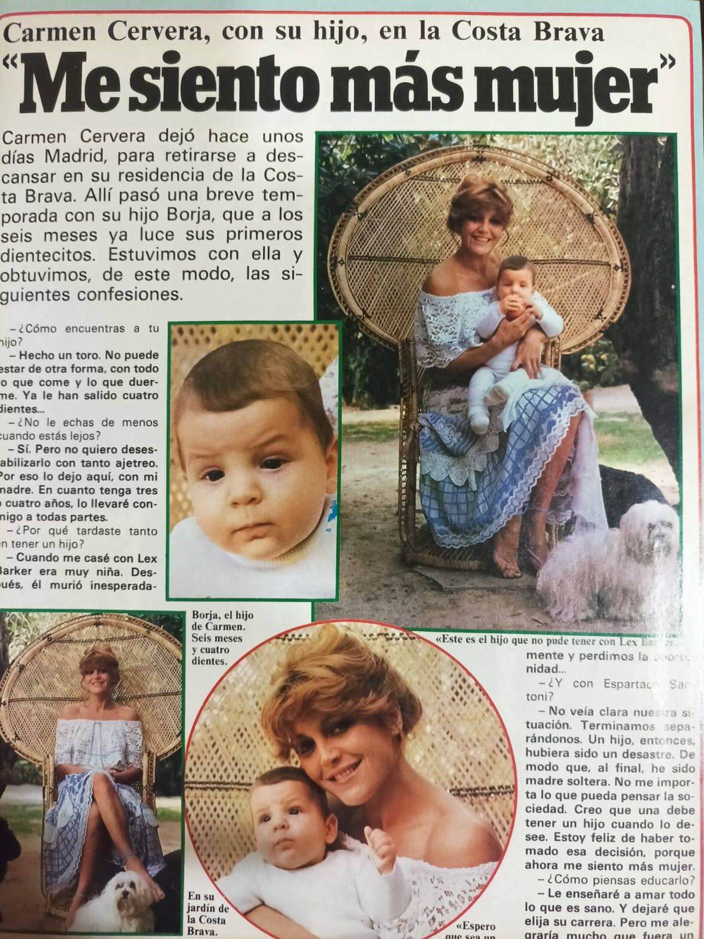 Tita Cervera, con su hijo Borja en la revista 'Protagonistas'. (Foto: Protagonistas)