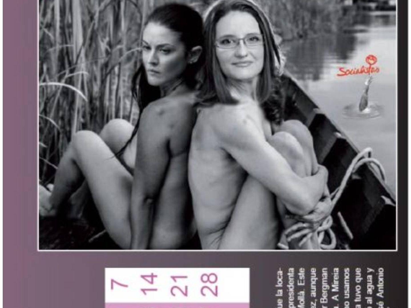 Mireia Mollà y Mónica Oltra, en el calendario del año pasado.