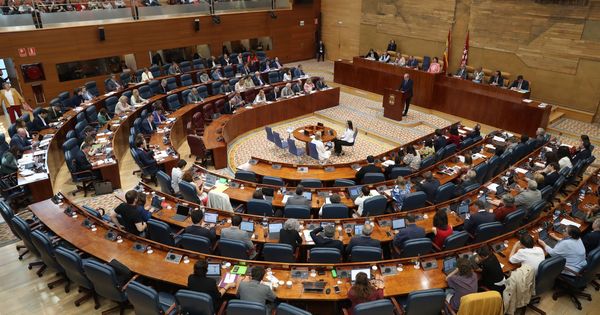 Foto: Pleno de la Asamblea de la Comunidad de Madrid: su Gobierno es 'líder' en contatación menor.