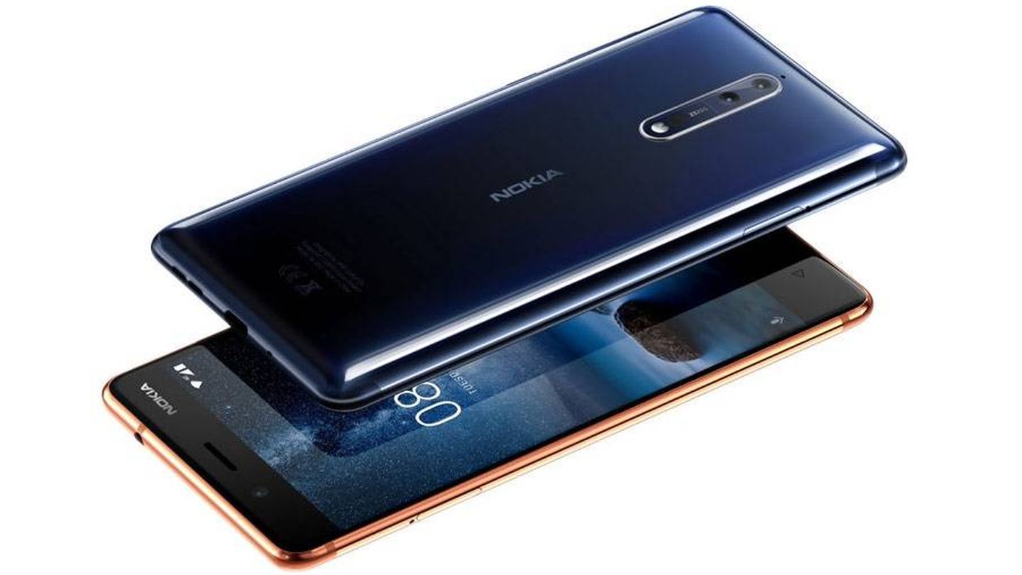 Vista trasera y frontal del Nokia 8. (Nokia)