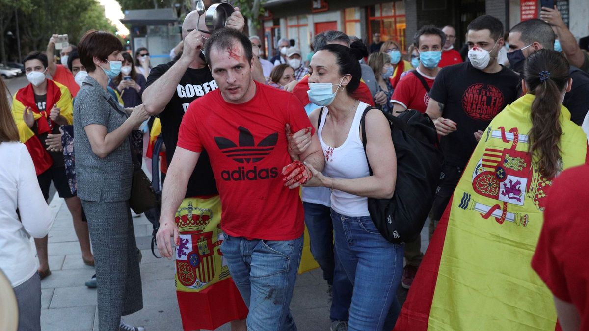 Aumenta la tensión en las manifestaciones, que terminan con un herido en Madrid