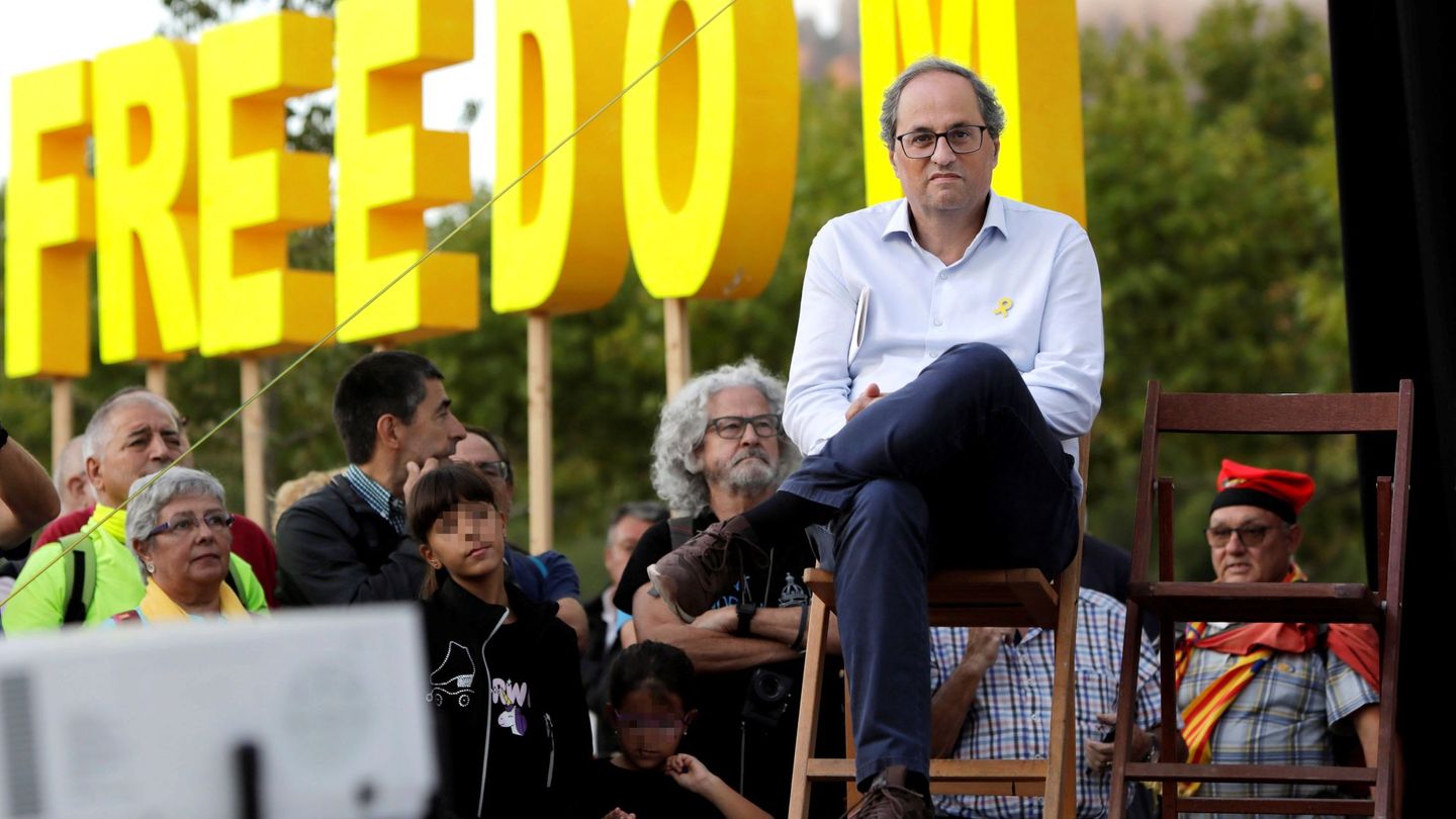 El presidente de la Generalitat, Quim Torra, participa en un evento independentista. (EFE)