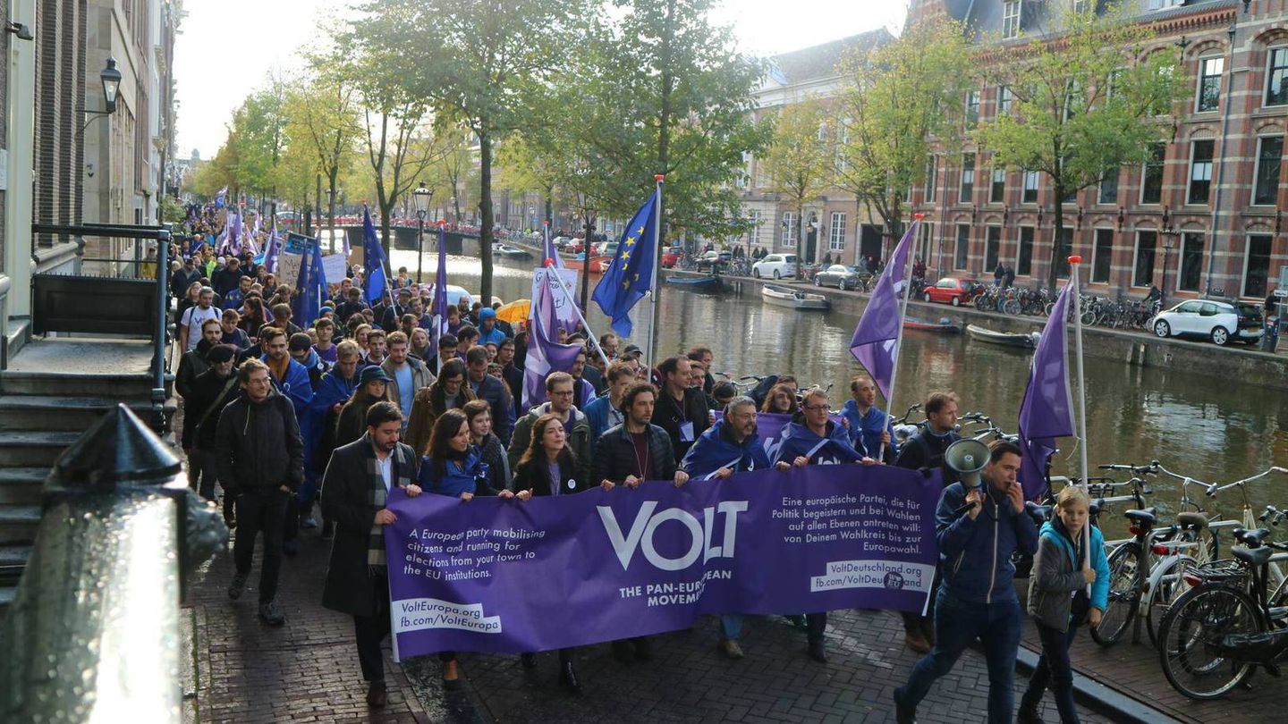 Una marcha del partido en Ámsterdam.
