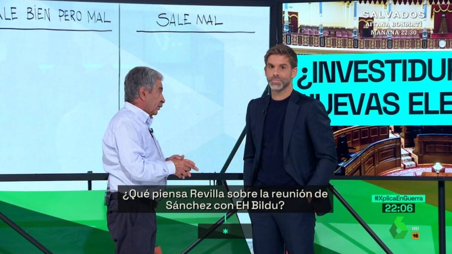 Miguel Ángel Revilla junto al presentador José Yélamo. (Atresmedia)