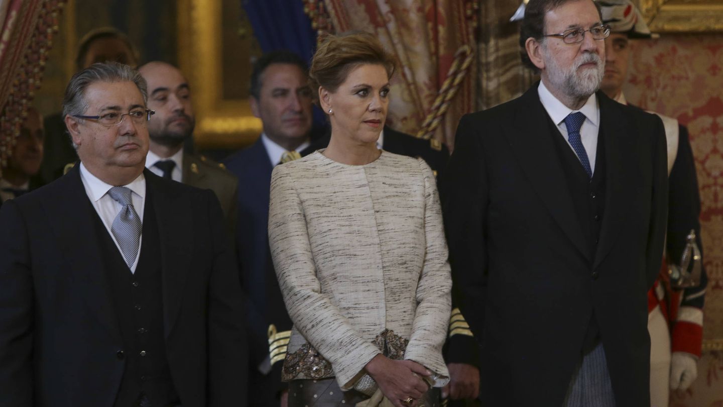 Juan Ignacio Zoido, María Dolores de Cospedal y Mariano Rajoy.