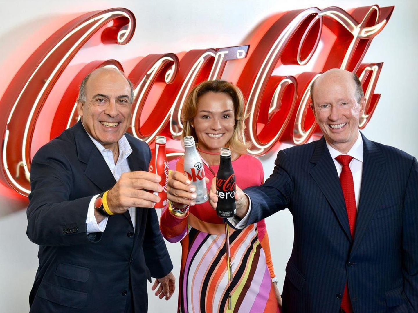 Muhtar Kent, presidente y consejero delegado de The Coca-Cola Company, Sol Daurella, presidenta de Coca-Cola Iberian Partners y John Brock, presidente y consejero delegado de Coca-Cola Enterprises.